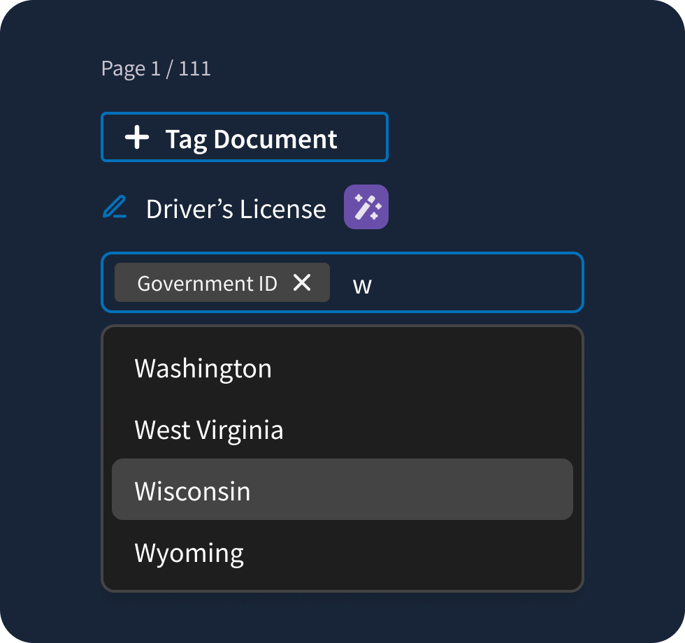 AI tagging components with new color and styling standards.