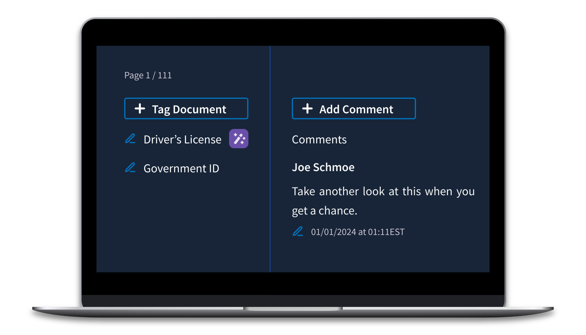 AI tagging components with new color and styling standards.